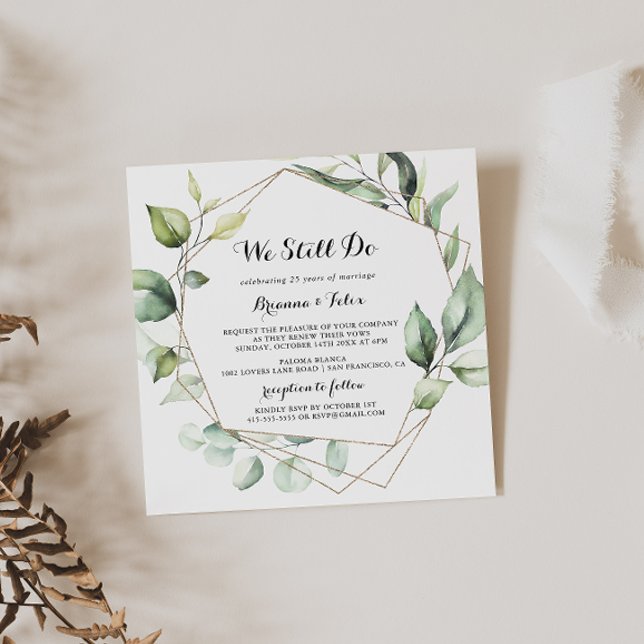 Convite Elegante Geométrico Dourado Ainda Fazemos Renovaçã (Criador carregado)