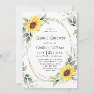Convite Elegante Girassol Verde Floral Bridal Luncheon