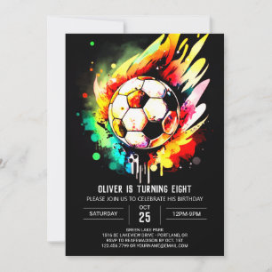 Convite Elegante Goal Imprimível Aniversário do Futebol