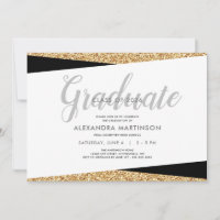 Elegante Graduação com Brilho de Ouro Falso