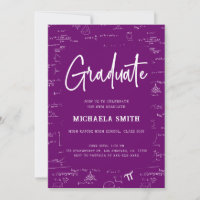 Elegante Graduado de Matemática Purpura Formatura