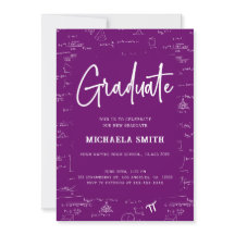 Elegante Graduado de Matemática Purpura Formatura