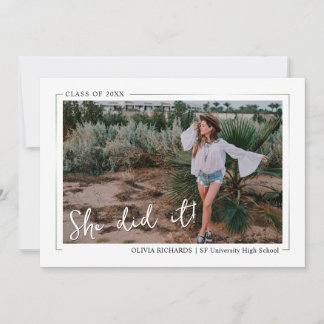 Convite Elegante Greenery Boho Floral Festa de formatura I