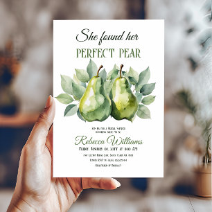 Convite Elegante Greenery Brunch Perfect Pear Chá de panel
