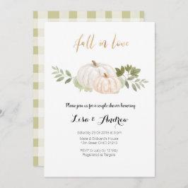 Convite Elegante Greenery Cai no Chá de Casais de Amor