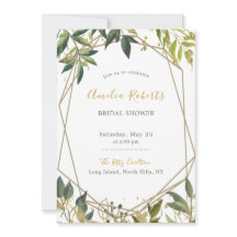 Elegante Greenery em Dourado Chá de panela Floral