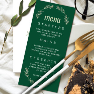 Convite Elegante Greenery Wedding Menu Tipo de Letra do