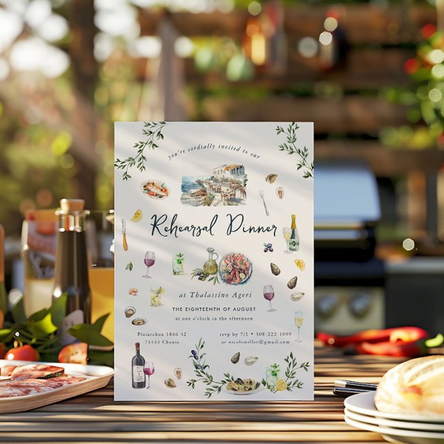 Convite Elegante Grego | Janto de ensaio (Criador carregado)