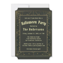Elegante Halloween Preto Dourado Teias de Aranha E
