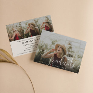 Convite Elegante Horizontal Quatro Graduação De Foto 2023 