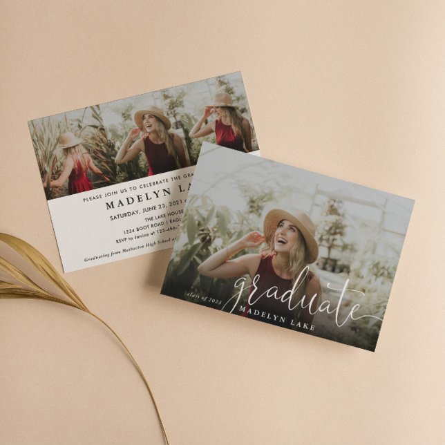 Convite Elegante Horizontal Quatro Graduação De Foto 2023  (Criador carregado)