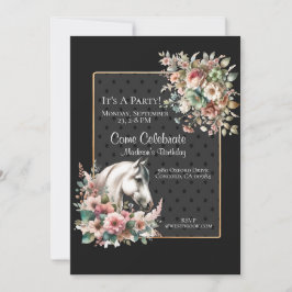 Convite Elegante Horse Birthday