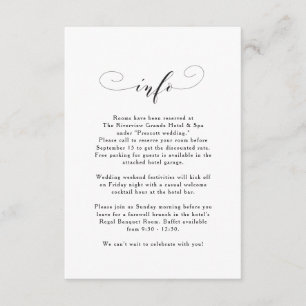 Convite Elegante informação de casamento simples em preto