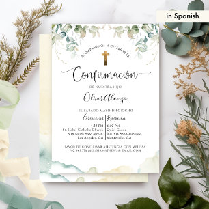 Convite Elegante Invitación de Confirmación, Botánica