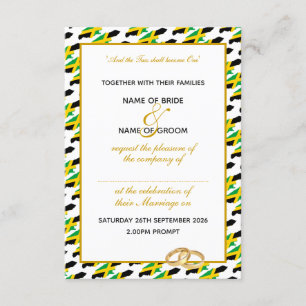 Convite Elegante JAMAICA com Casamento Dourado de Script
