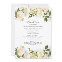 Elegante Jantar de Rehearsal Floral Branco Chic Ca