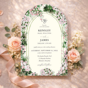 Convite Elegante Jardim Beijo com Casamento de Foto