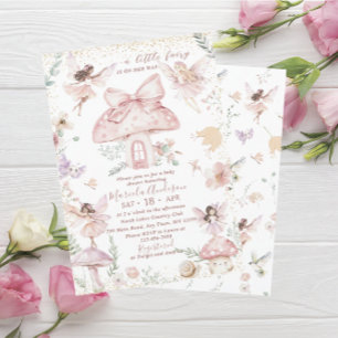 Convite Elegante Jardim de Fadas com Flores Silvestres em