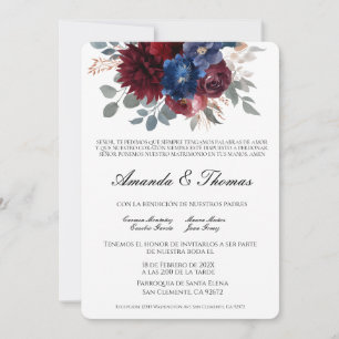 Convite Elegante joia tema do casamento espanhol