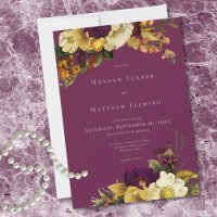 Elegante Joia Vintage Floral Vinho Casamento Moody