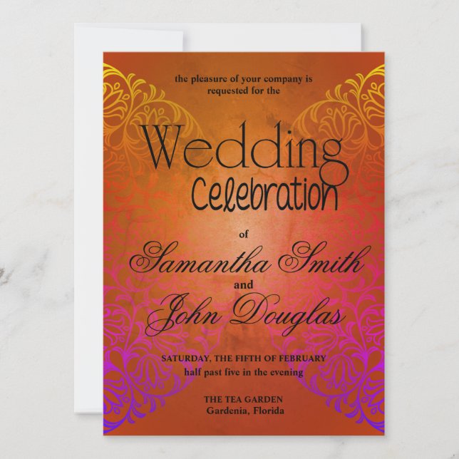 Convite Elegante Lace Rustic & Black Modern Minimalist (Frente)