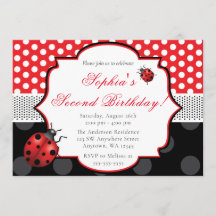 Elegante Ladybug Bolinhas Birthday