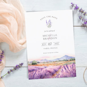 Convite Elegante Lavanda de flor selvagem roxo Verão viole