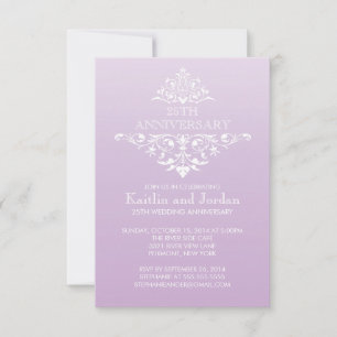 Convite Elegante Lavanda Roxo Florescer Festa de Aniversár