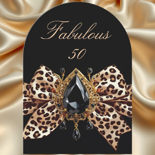 Convite Elegante Leão de Aniversário com Laço Caramelo Dou