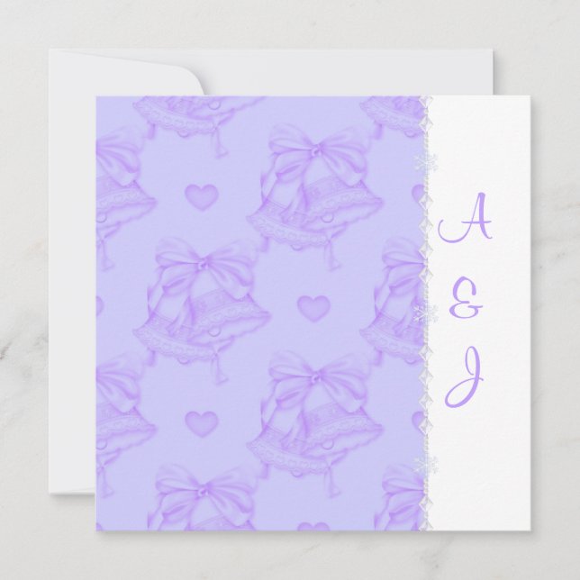 CONVITE ELEGANTE LILAC WEDDING BELLS (Frente)
