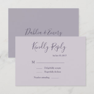 Convite Elegante lilás lavanda pastel moderno rsvp de casa