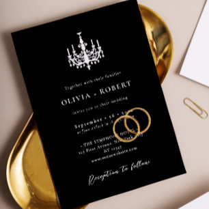 Convite Elegante Lustre Minimalista para Casamento