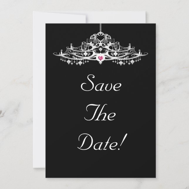 Convite Elegante Lustre Save The Date Casamento (Frente)