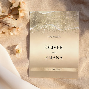 Convite Elegante luxo com brilho dourado Salve o Dia