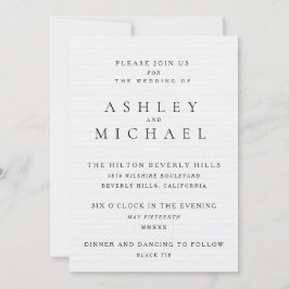 Convite ELEGANTE LUXURY TYPOGRAPHY Casamento Preto e Branc