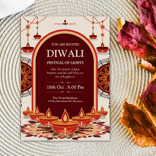 Convite Elegante mandala Diwali Festival das Luzes