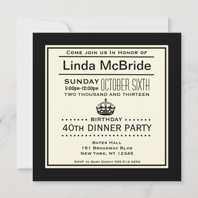 Convite Elegante mantenha o aniversário calmo (Frente)