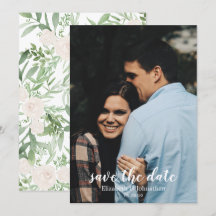 Elegante Marcação de Casamento em Aquarela Marfim