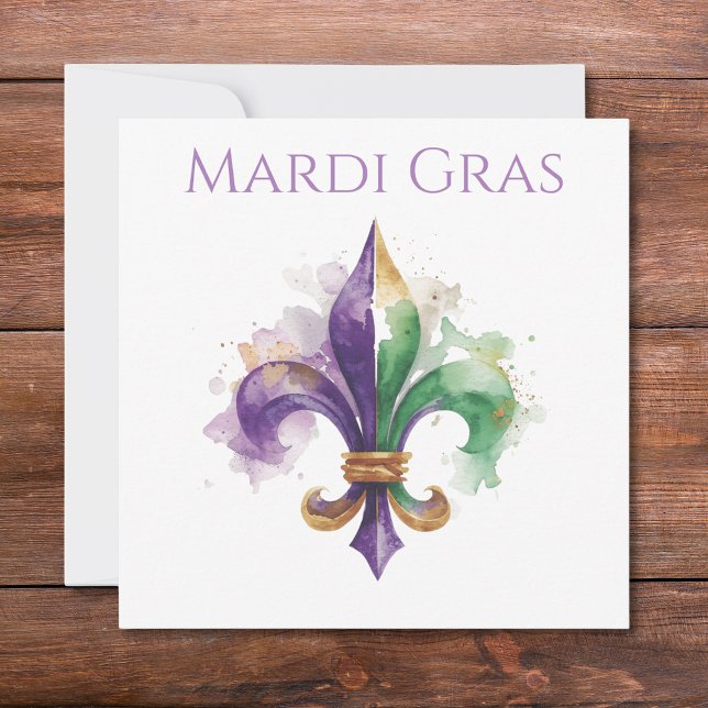 Convite Elegante Mardi Gras em Aquarela  (Criador carregado)
