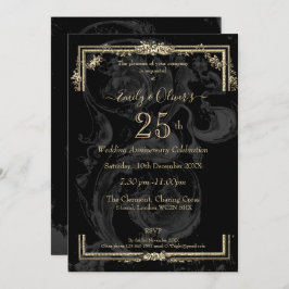 Convite Elegante Marie Antoinette sobre o aniversário negr