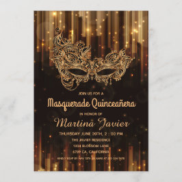 Convite Elegante Mascarada Quinceañera 15 Birthday