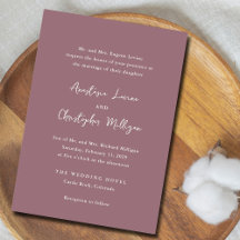 Elegante Mauve Clean Wedding