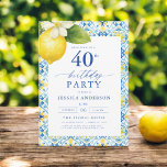 Convite Elegante Mediterrâneo Lemon Floral aniversário de<br><div class="desc">Celebre em estilo com um elegante convite de aniversário floral de limão mediterrânico. Com limões amarelos vibrantes e folhagem verde esmagadora, este design evoca o charme do Mediterrâneo, perfeito para um evento ensolarado e sofisticado. Os intrincados sotaques florais adicionam um toque novo e convidativo, enquanto a tipografia elegante traz um...</div>