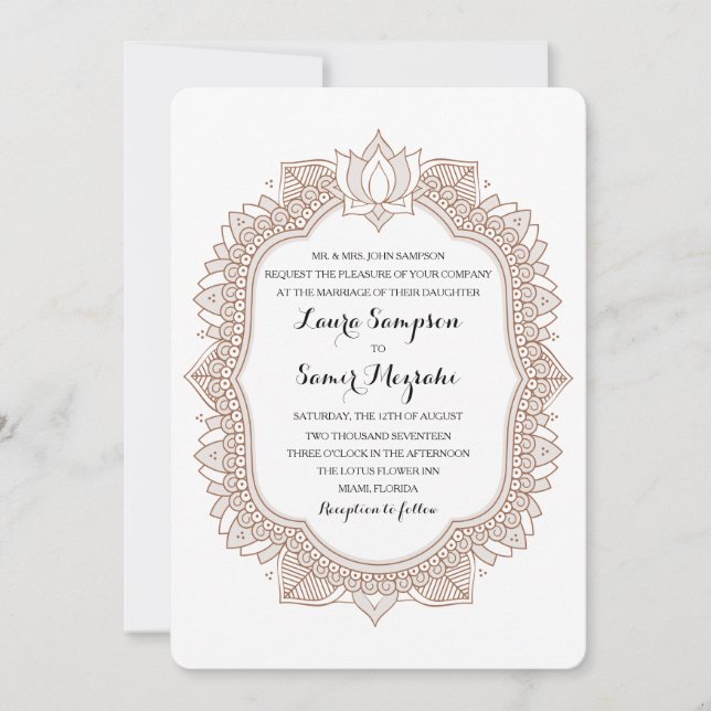 Convite Elegante Mehndi Wedding (Frente)