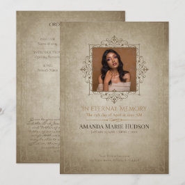 Convite Elegante Memorial Inspirado na Idade Média com 1 F
