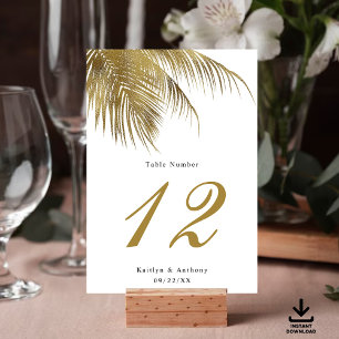 Convite Elegante Mesa Tropical Palm Tree Beach No.