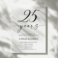 Elegante Minimalista Bodas de Prata 25º Aniversári