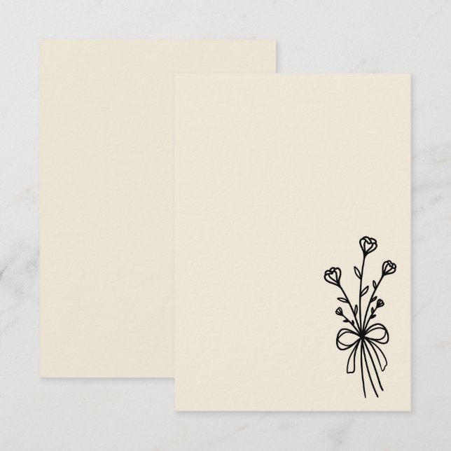 Convite Elegante Minimalista Branco Natural (Frente/Verso)