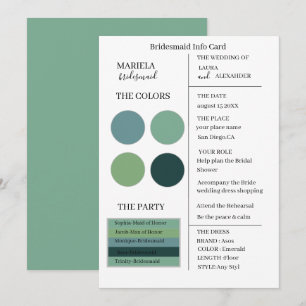Convite Elegante Minimalista Emerald Bridesmaid