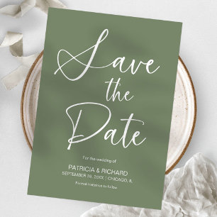 Convite Elegante Minimalista Não Foto Casamento Salvar a D